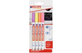 EDDING 4085 CHALK MARKER SET/4 NEON